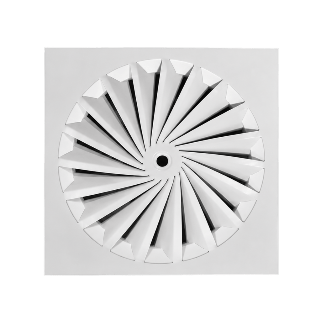 Polyhedral Diffuser Helical Swirl Diffuser – DN355 495 x 495 Square - Air Diffusion Australia
